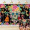 Day of The Dead Backdrop 7x5FT Sugar Skull Flowers(7x5FT: 84x60 inch)